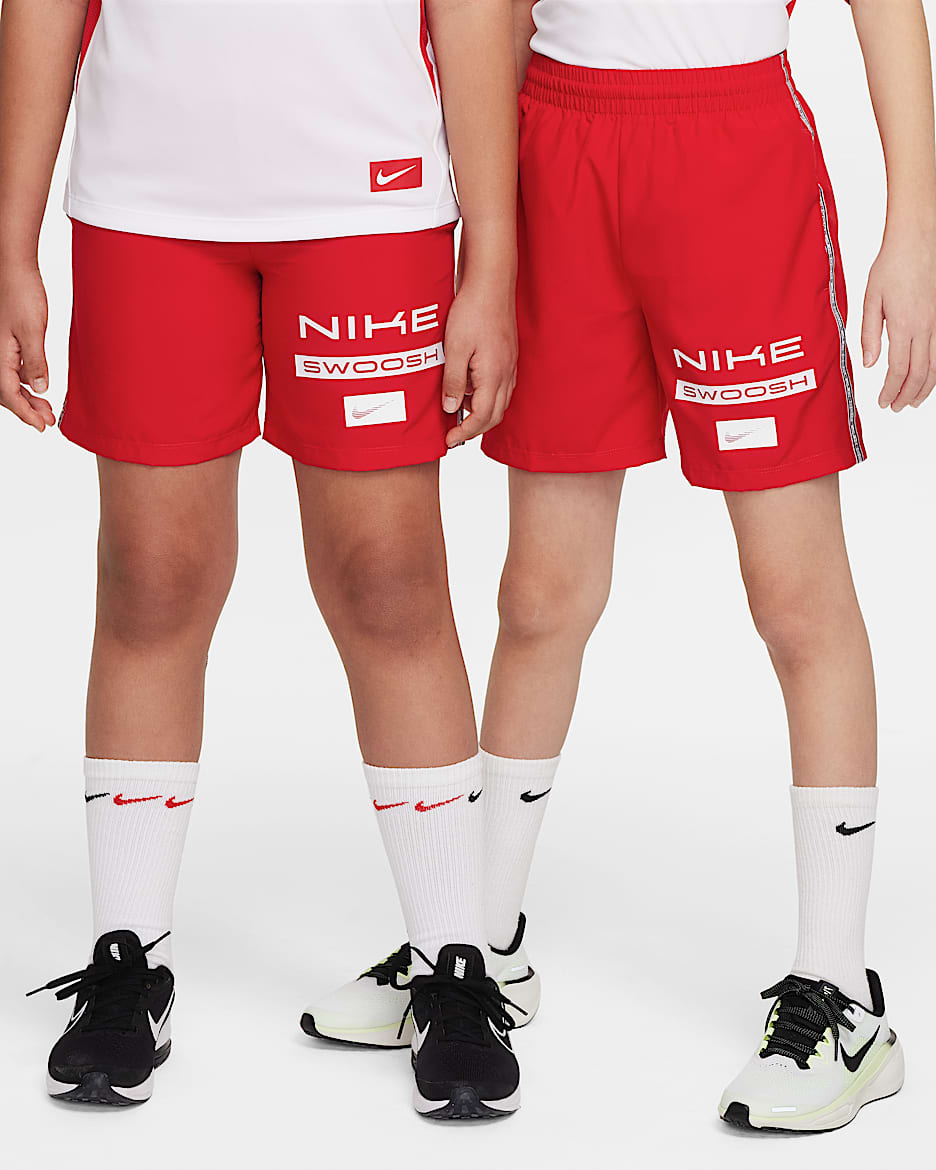Shorts Dri-FIT de tejido Woven para niño talla grande Nike Multi - Rojo universitario/Blanco