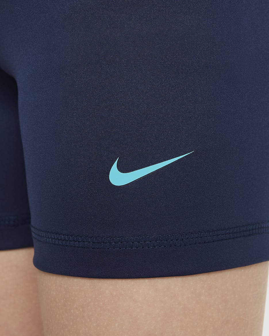 Short Nike Pro Dri-FIT pour fille - Midnight Navy/Dusty Cactus