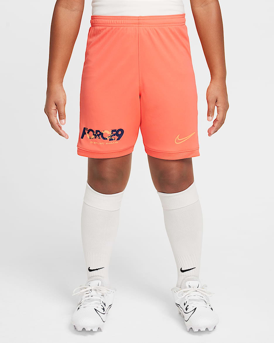 Erling Haaland Academy Older Kids' Dri-FIT Football Shorts - Light Wild Mango/Light Wild Mango/Orange Pulse