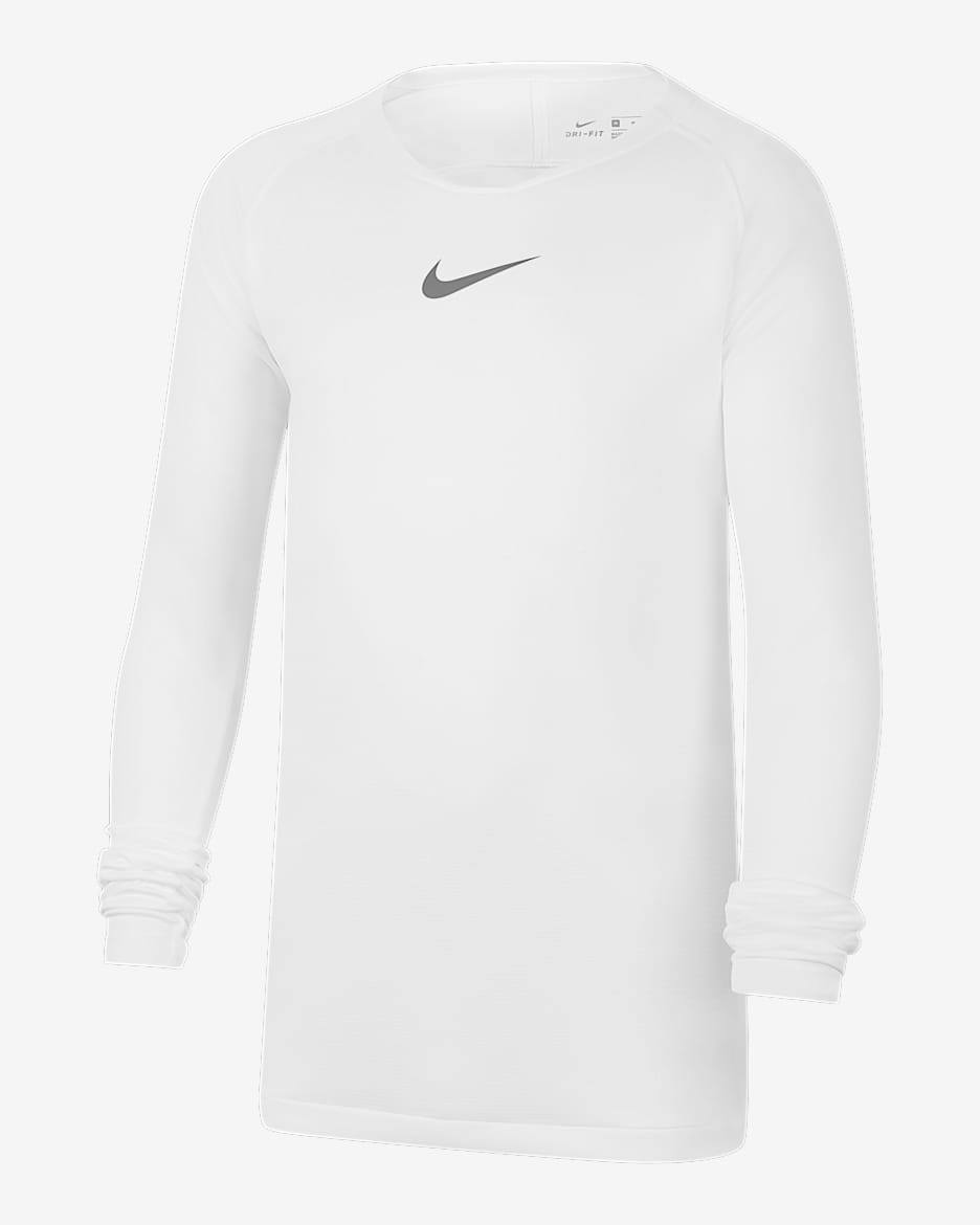 Nike Dri-FIT Park First Layer Kids' Soccer Jersey - White/Cool Grey