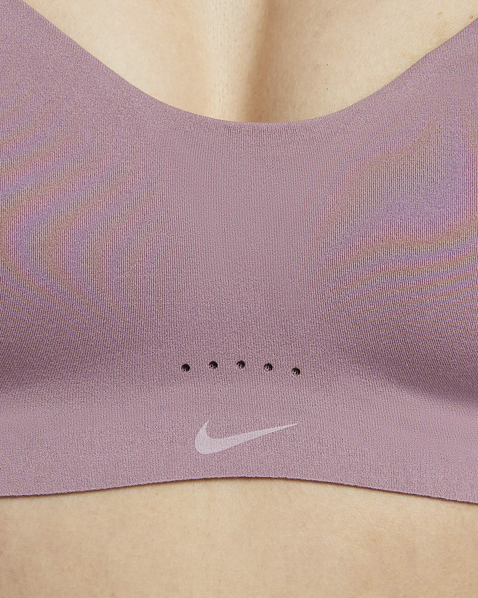 Nike Alate Minimalist Women's Light-Support Padded Convertible Sports Bra - Plum Dust/White