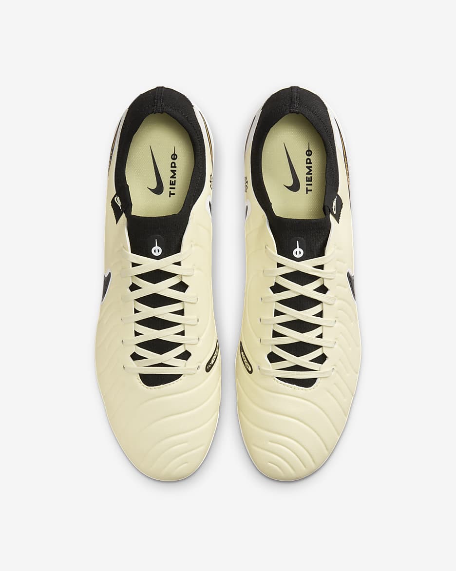 Nike Tiempo Legend 10 Pro Firm-Ground Low-Top Football Boot - Lemonade/Metallic Gold Coin/Black