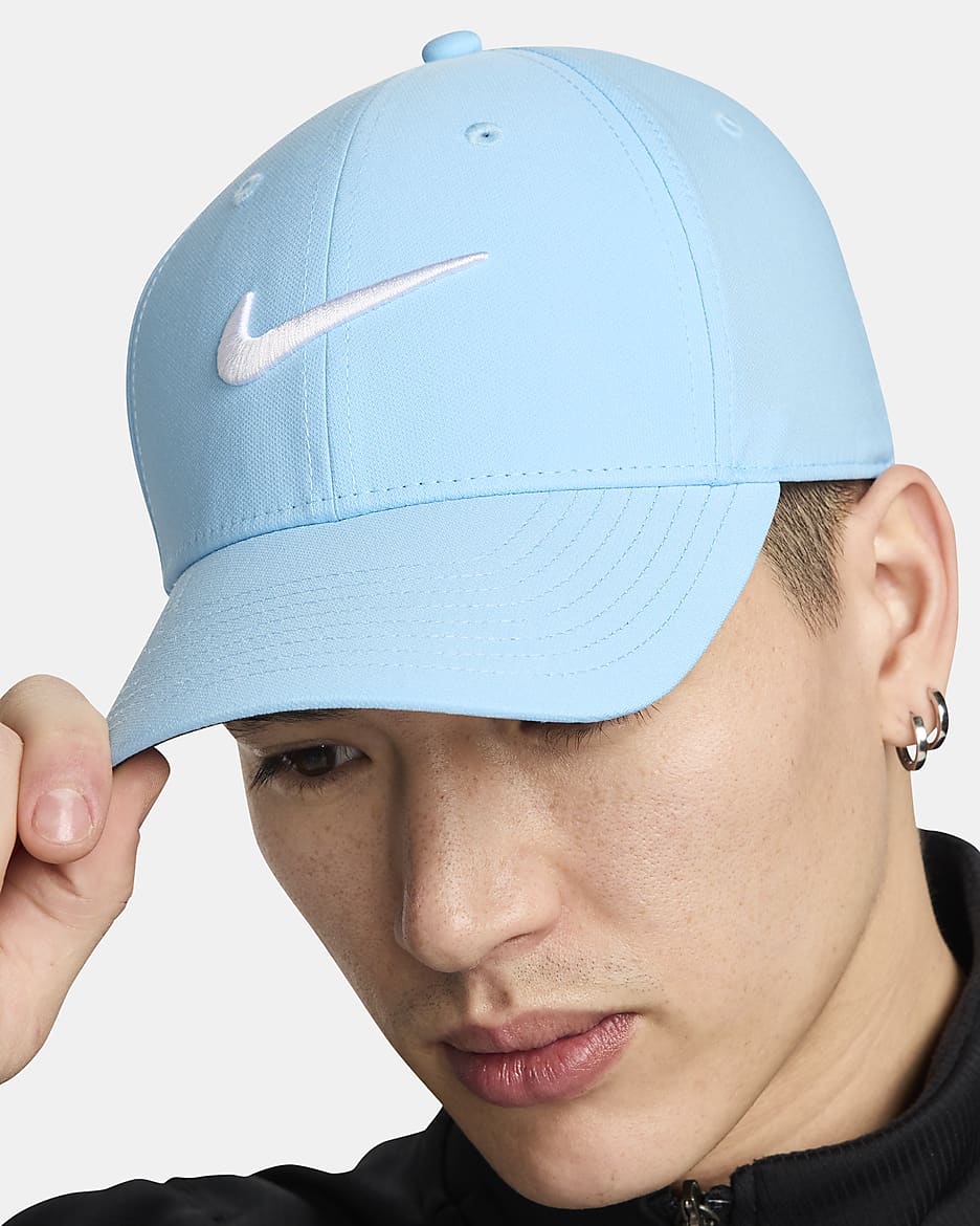 Gorra Swoosh estructurada Nike Dri-FIT Club - Azul acuario/Blanco