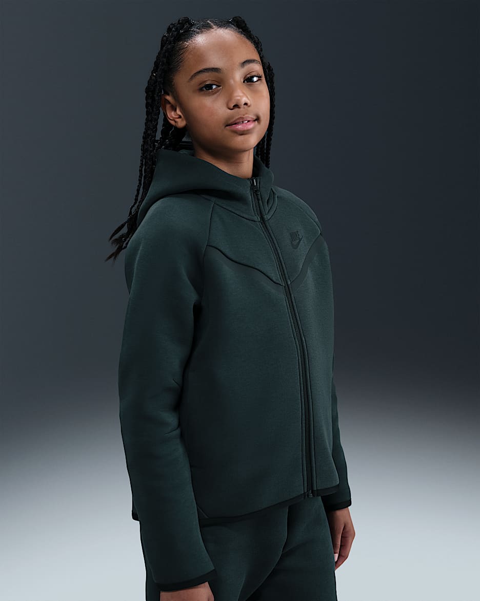 Nike Sportswear Tech Fleece Dessuadora amb caputxa i cremallera completa - Nena - Seaweed/Negre/Negre