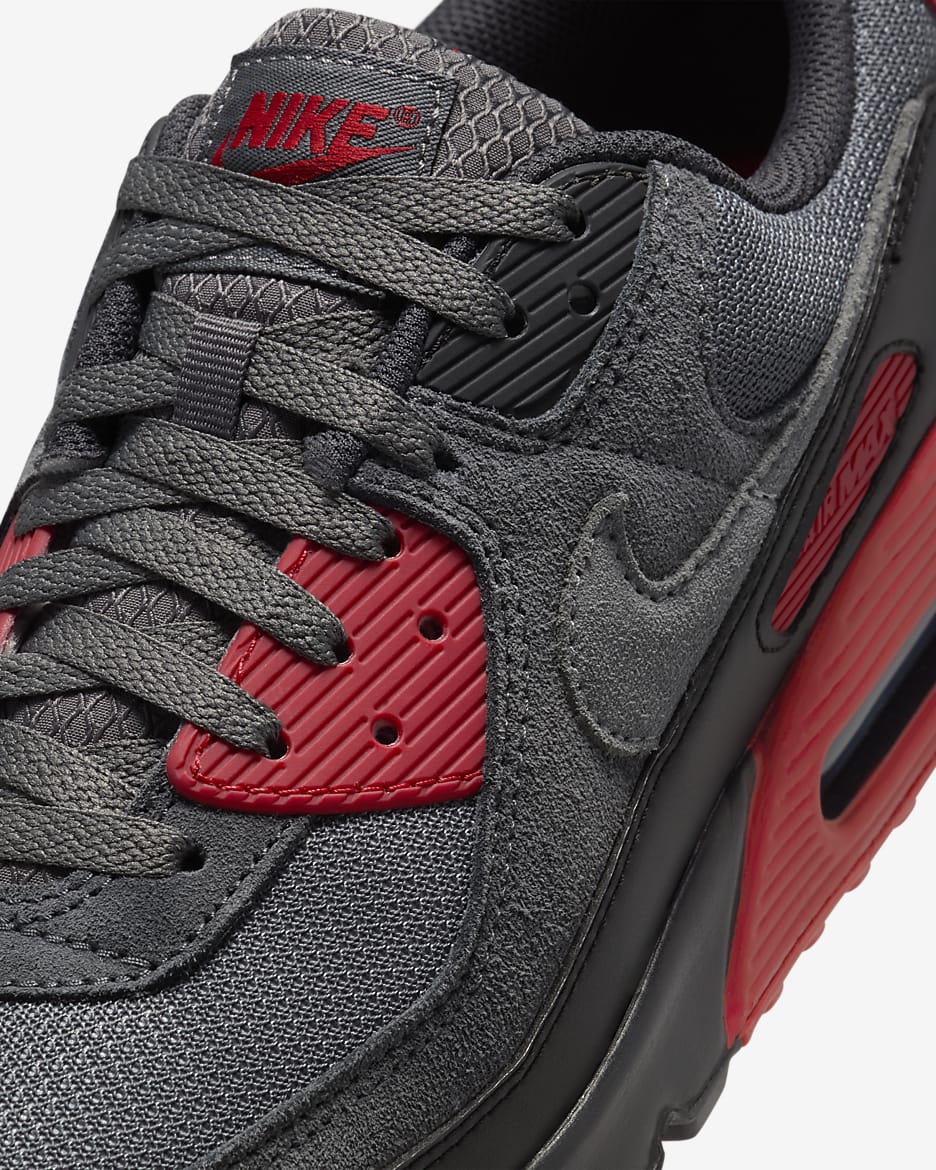 Calzado para hombre Nike Air Max 90 - Negro/Gris hierro/Rojo pasión/Gris humo