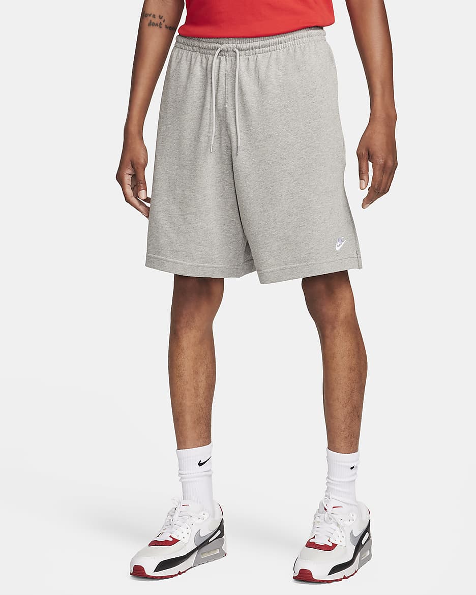 Shorts in maglia Nike Club – Uomo - Dark Grey Heather/Bianco