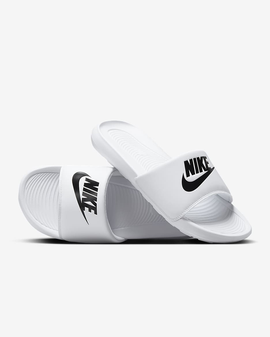 Nike Victori One-badesandaler til mænd - hvid/hvid/sort