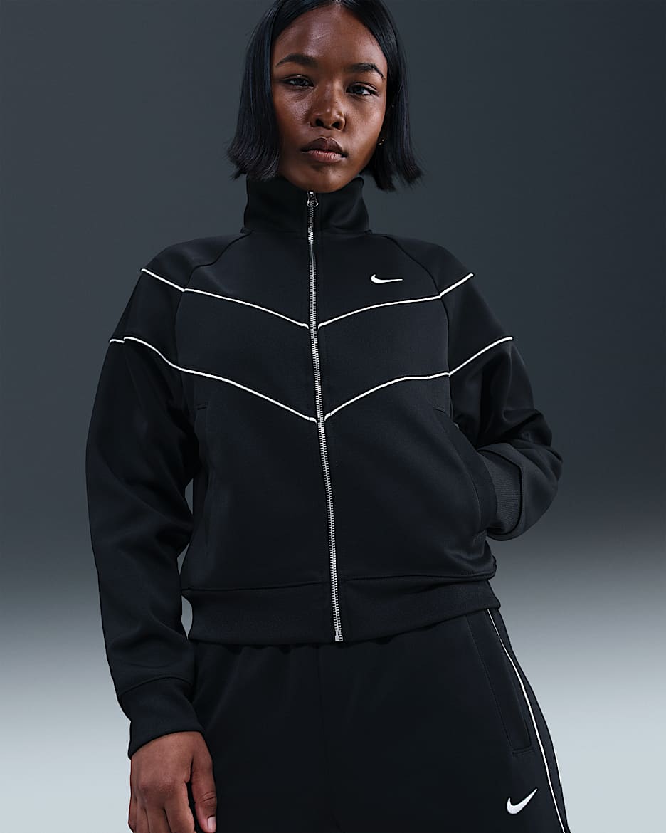 Γυναικείο πλεκτό τζάκετ Nike Sportswear Windrunner - Μαύρο/Sail/Sail