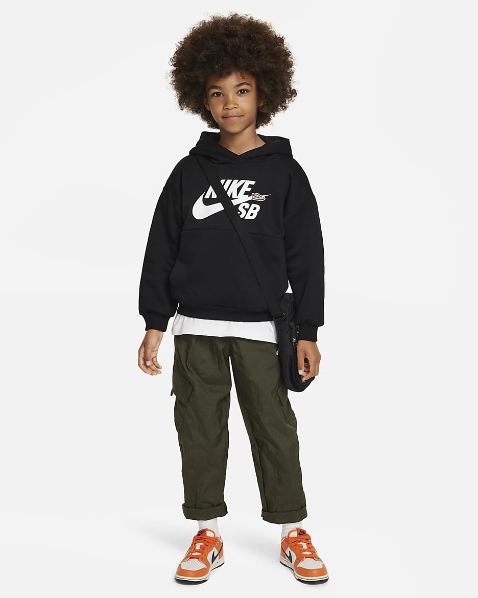 Nike SB Icon Fleece Hoodie Little Kids' Hoodie - Black