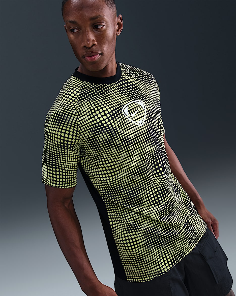 Nike Academy+ Men's Dri-FIT Short-Sleeve Soccer Top - Limelight/Black/White
