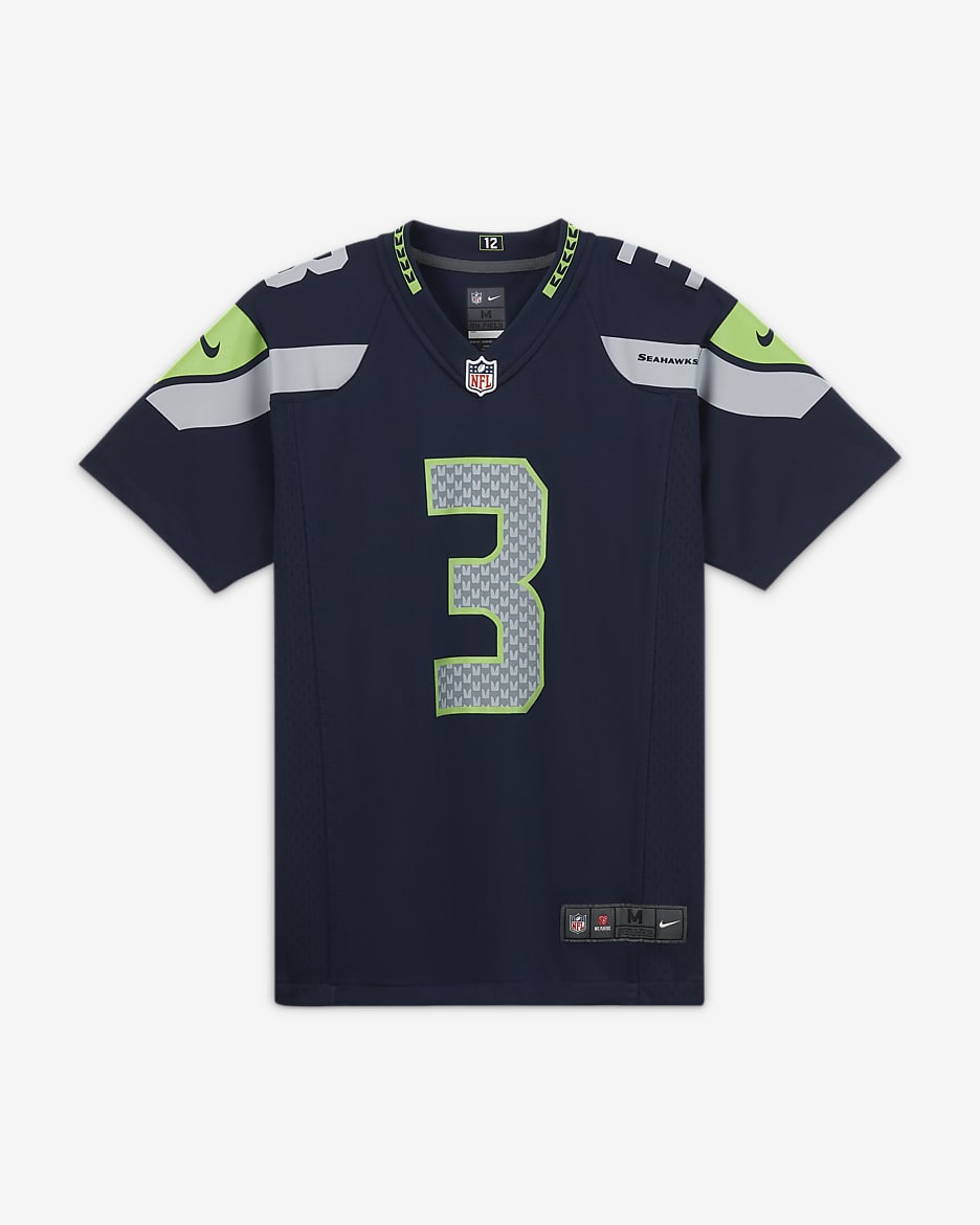 NFL Seattle Seahawks (Russell Wilson) Older Kids' Game American Football Jersey - College Navy/WILSON RUSSELL