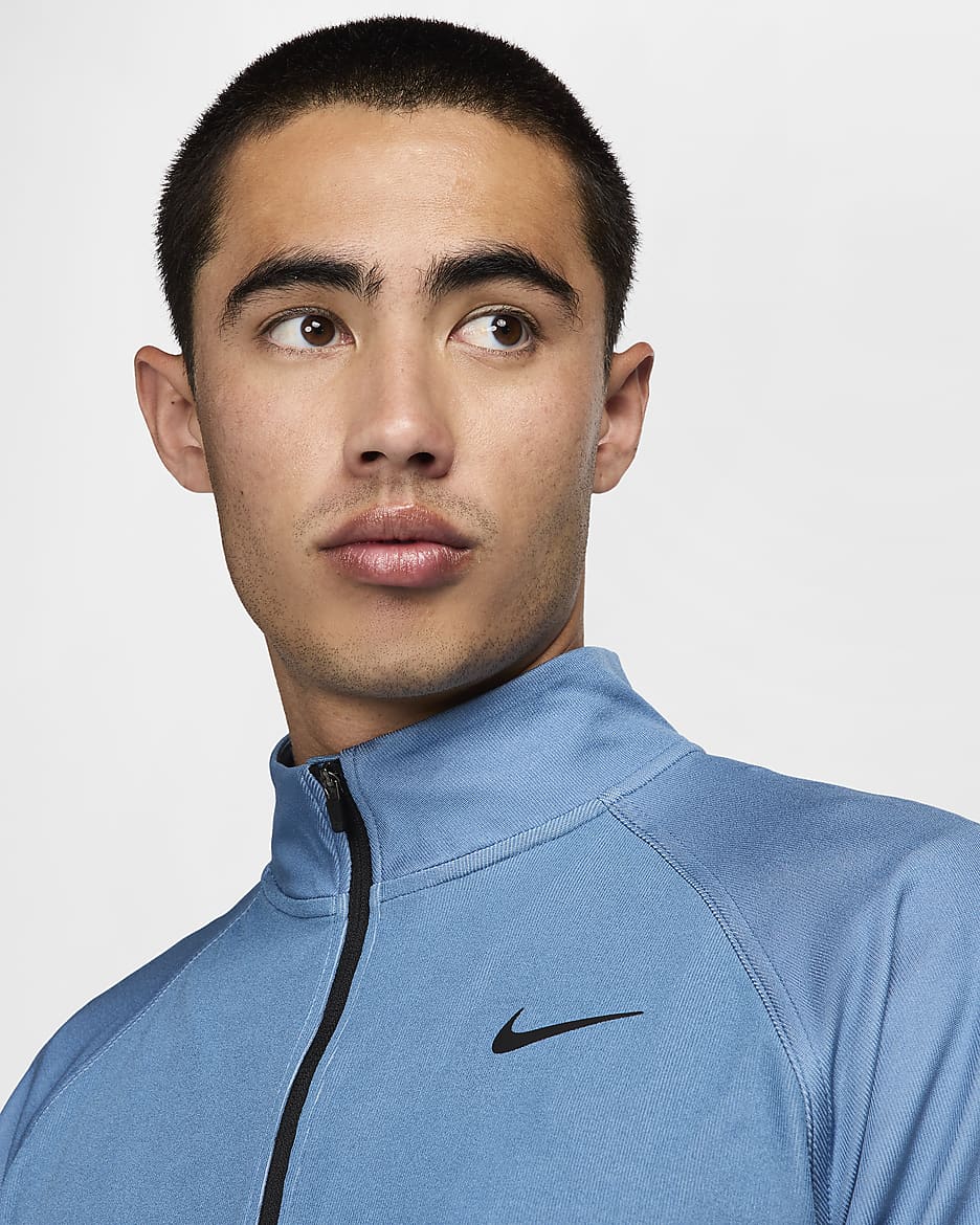 Haut de golf à demi-zip Dri-FIT ADV Nike Tour pour homme - Aegean Storm/Glacier Blue/Noir