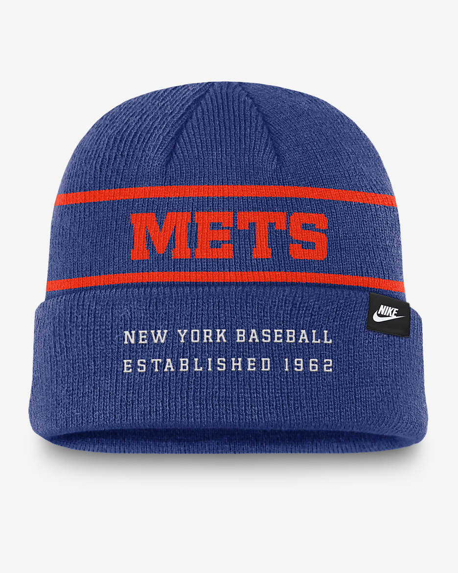 New York Mets Rewind Terra Men's Nike MLB Cuffed Beanie - Royal