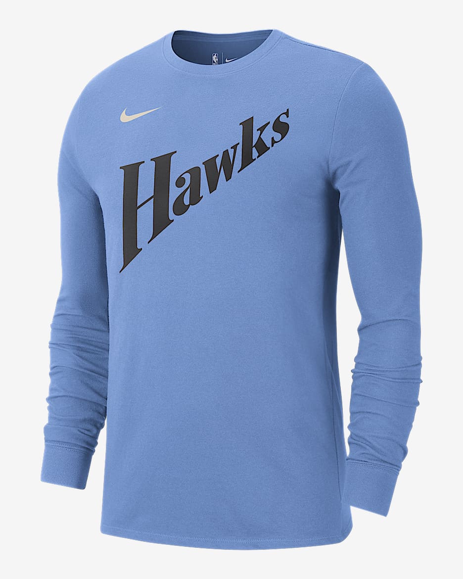 Playera de manga larga Nike de la NBA para hombre Atlanta Hawks Essential City Edition - Azul valor