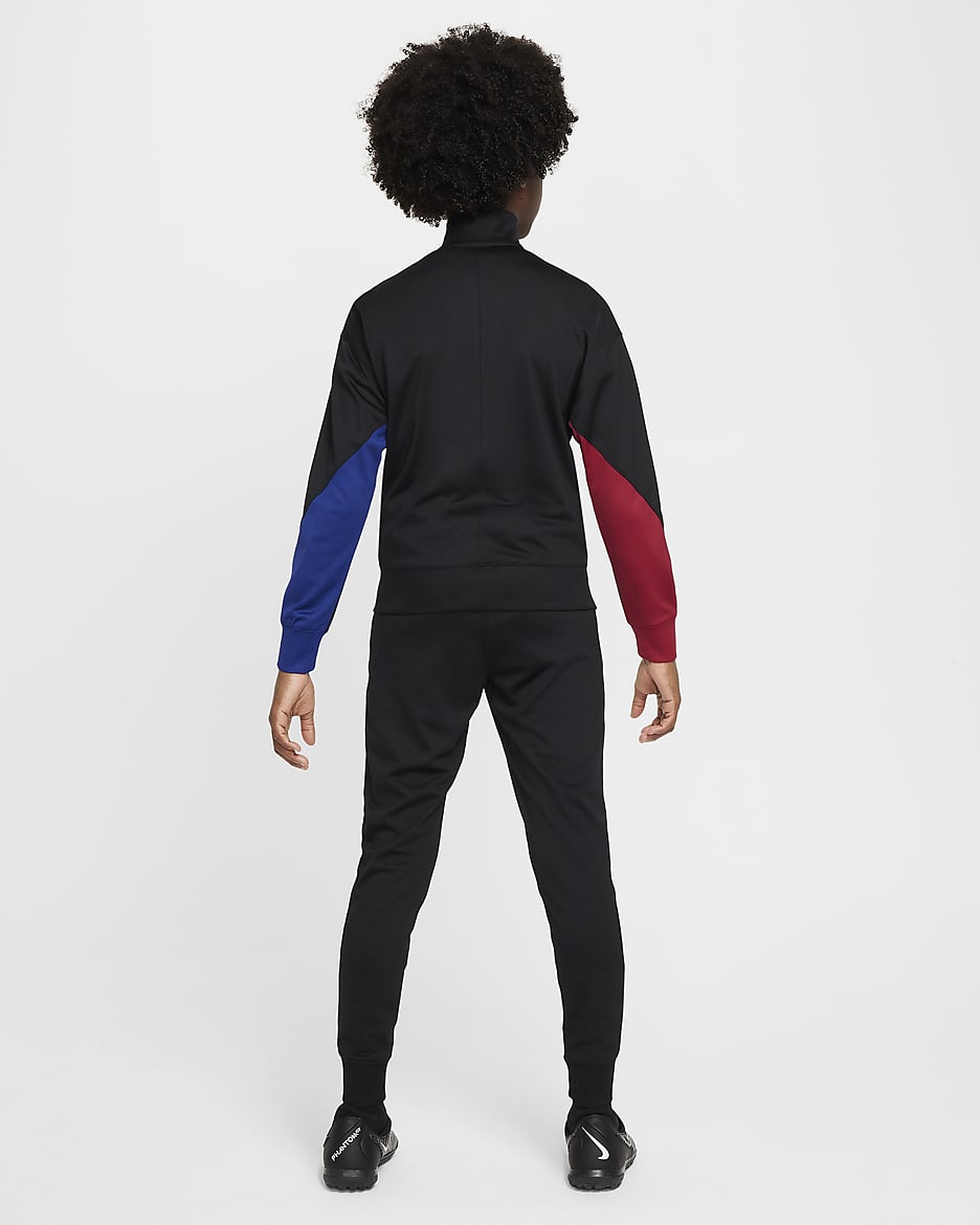 Survêtement de foot en maille Nike Dri-FIT FC Barcelona Strike pour ado - Noir/Noble Red/Deep Royal Blue/Light Orewood Brown