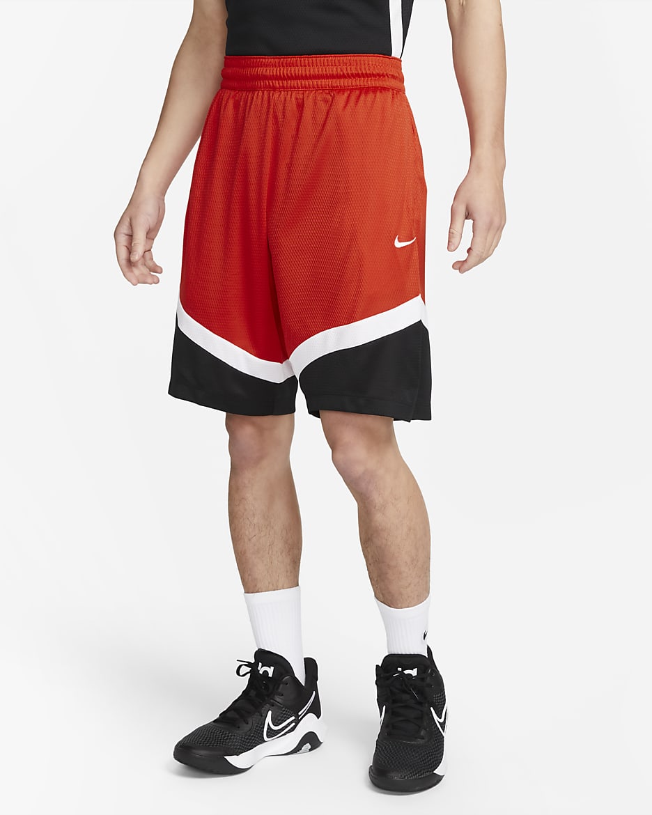 Nike Dri-FIT Icon Men's 28cm (approx.) Basketball Shorts - Picante Red/Black/White