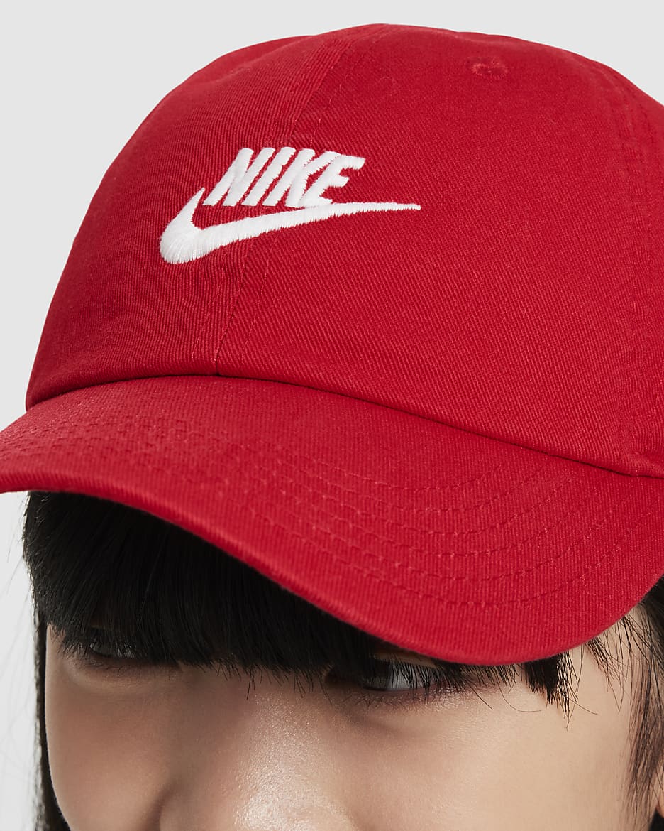 Nike Club Kids' Unstructured Futura Wash Cap - University Red/White