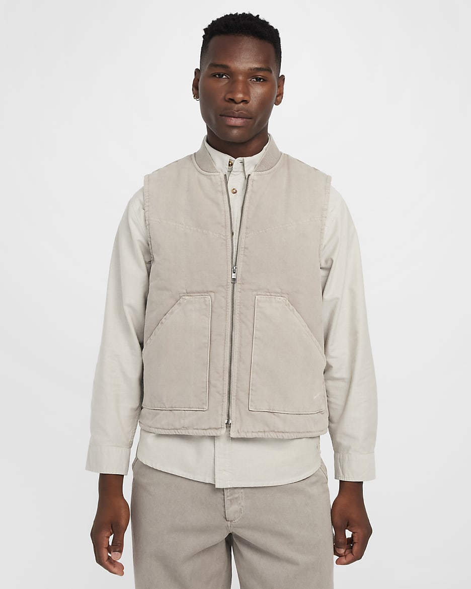 Nike Life Men's Padded Work Vest - Light Iron Ore/Light Iron Ore