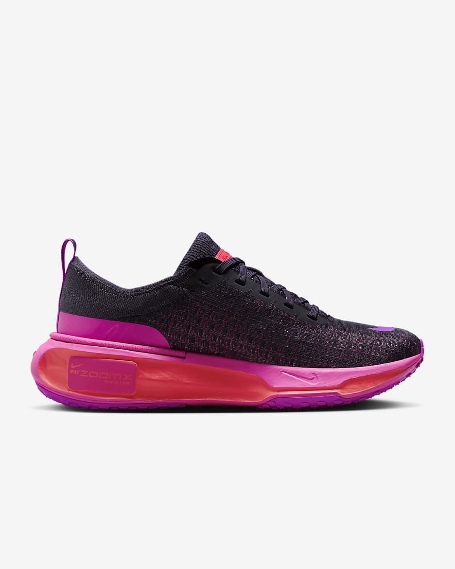 Tenis de correr en pavimento para mujer Nike Invincible 3 - Pasa oscuro/Ponche cálido/Fucsia láser/Hipervioleta