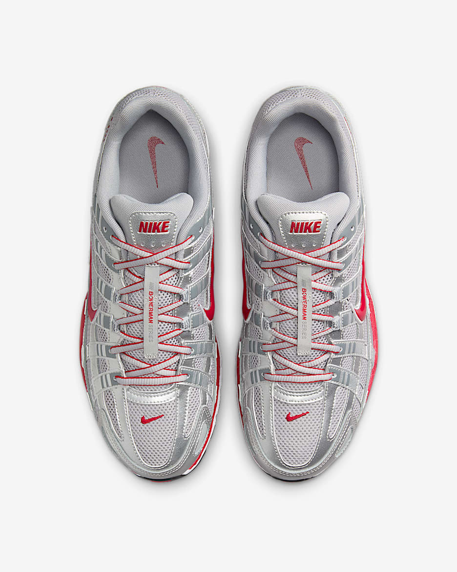 Nike P-6000 Shoes - Metallic Silver/Flat Silver/Cool Grey/Gym Red