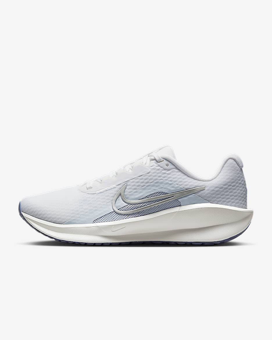 Nike Downshifter 13 Women's Road Running Shoes - White/Football Grey/World Indigo/Metallic Silver