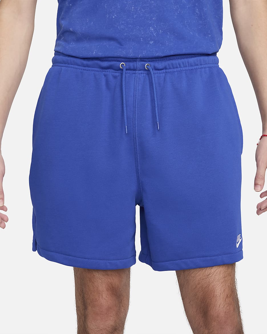 Short en molleton Flow Nike Club pour homme - Game Royal/Game Royal/Blanc