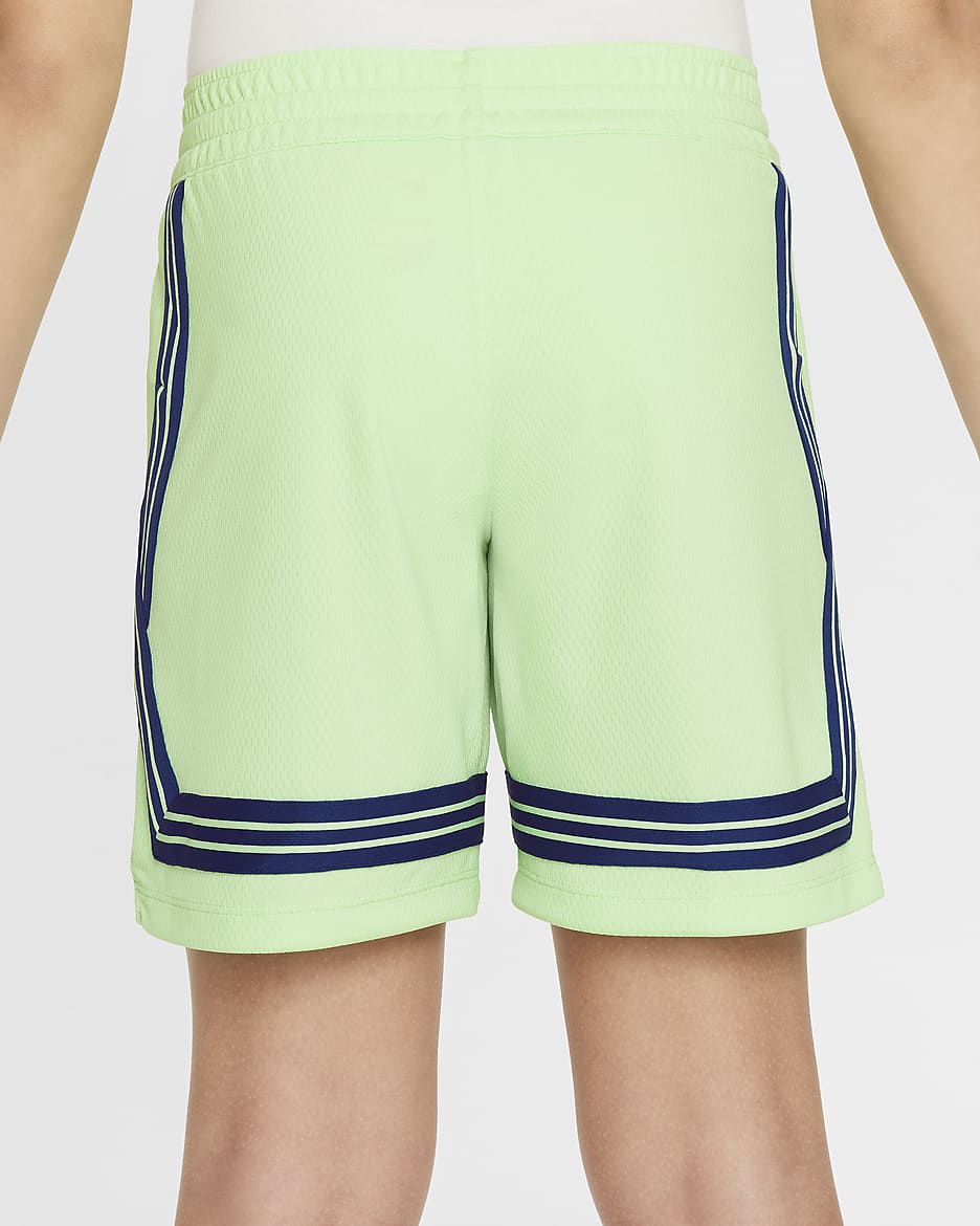 Shorts de básquetbol para niña talla grande Nike Fly Crossover - Verde vapor/Azul royal intenso/Azul royal intenso