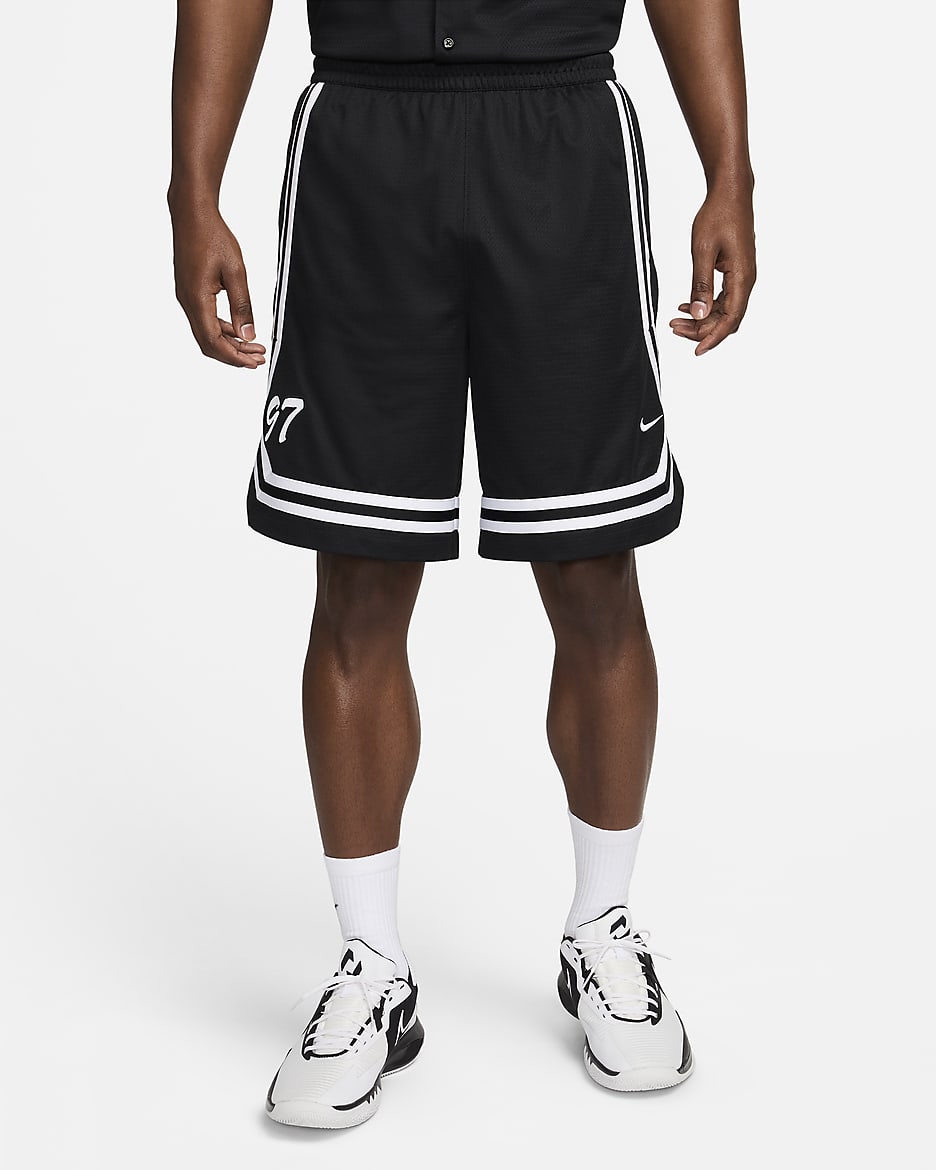 Shorts de básquetbol Dri-FIT de 20 cm para hombre Nike DNA Crossover - Negro/Blanco