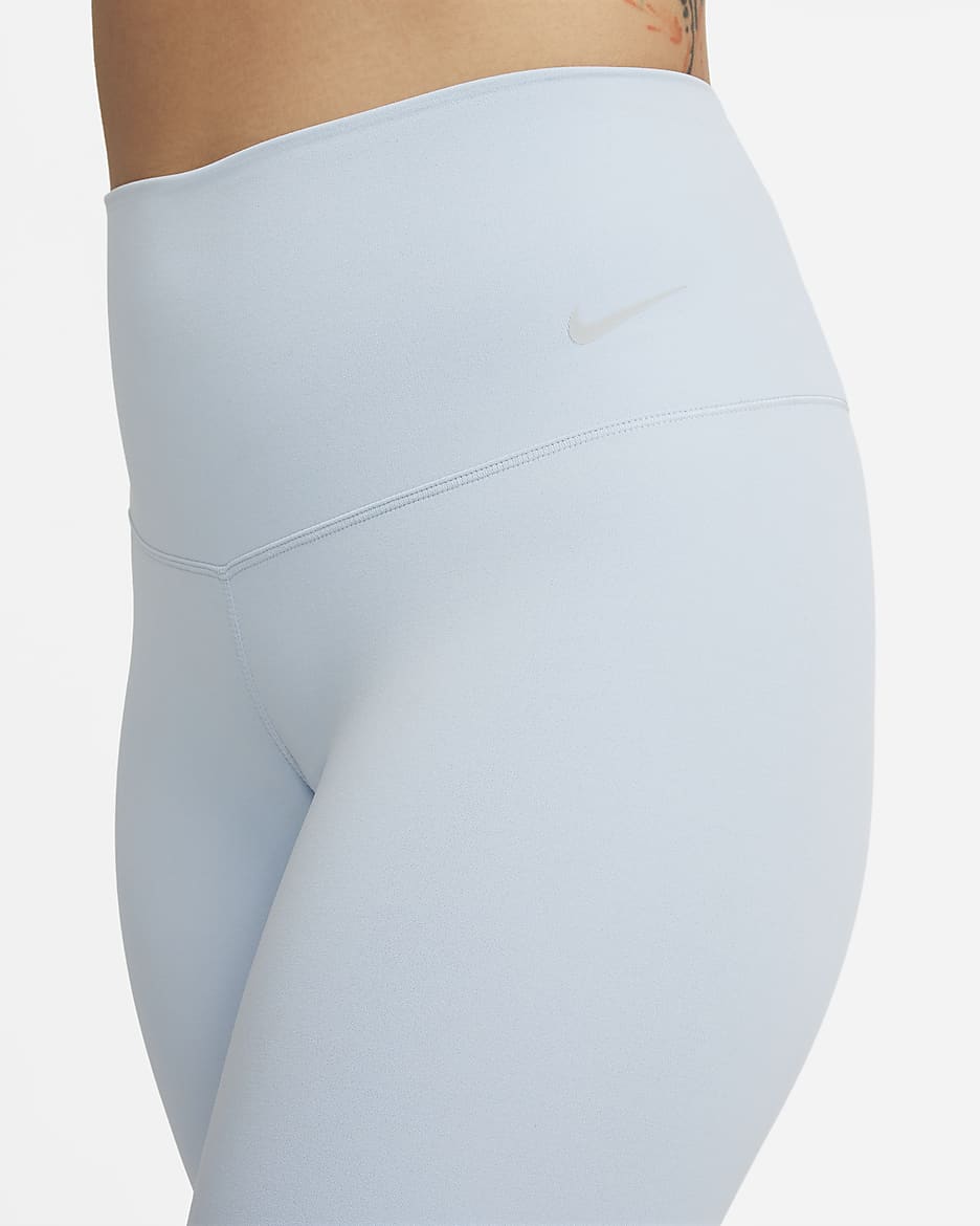 Nike Zenvy 7/8-Leggings mit sanftem Halt und hohem Taillenbund für Damen - Light Armory Blue/Schwarz