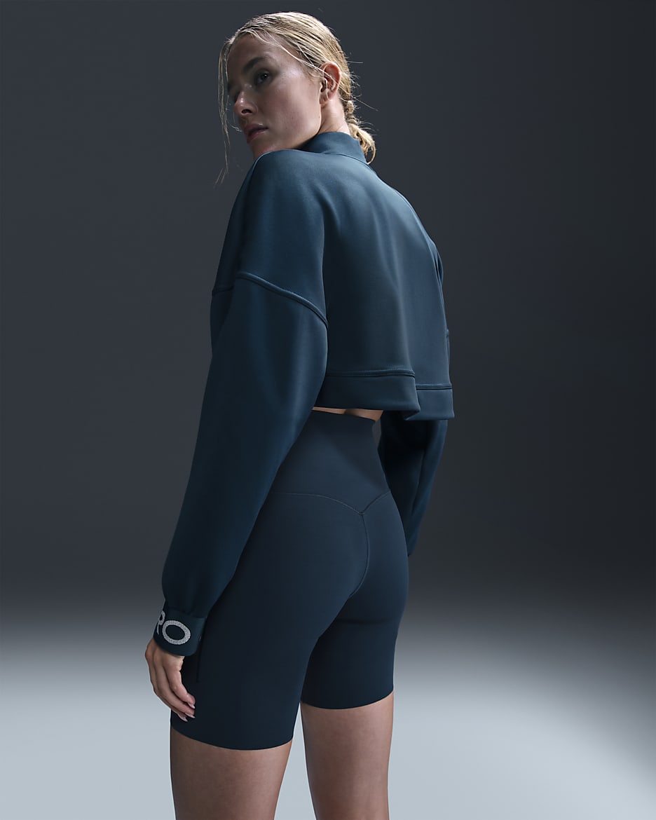 Haut en tissu Fleece Nike Pro pour femme - Armory Navy