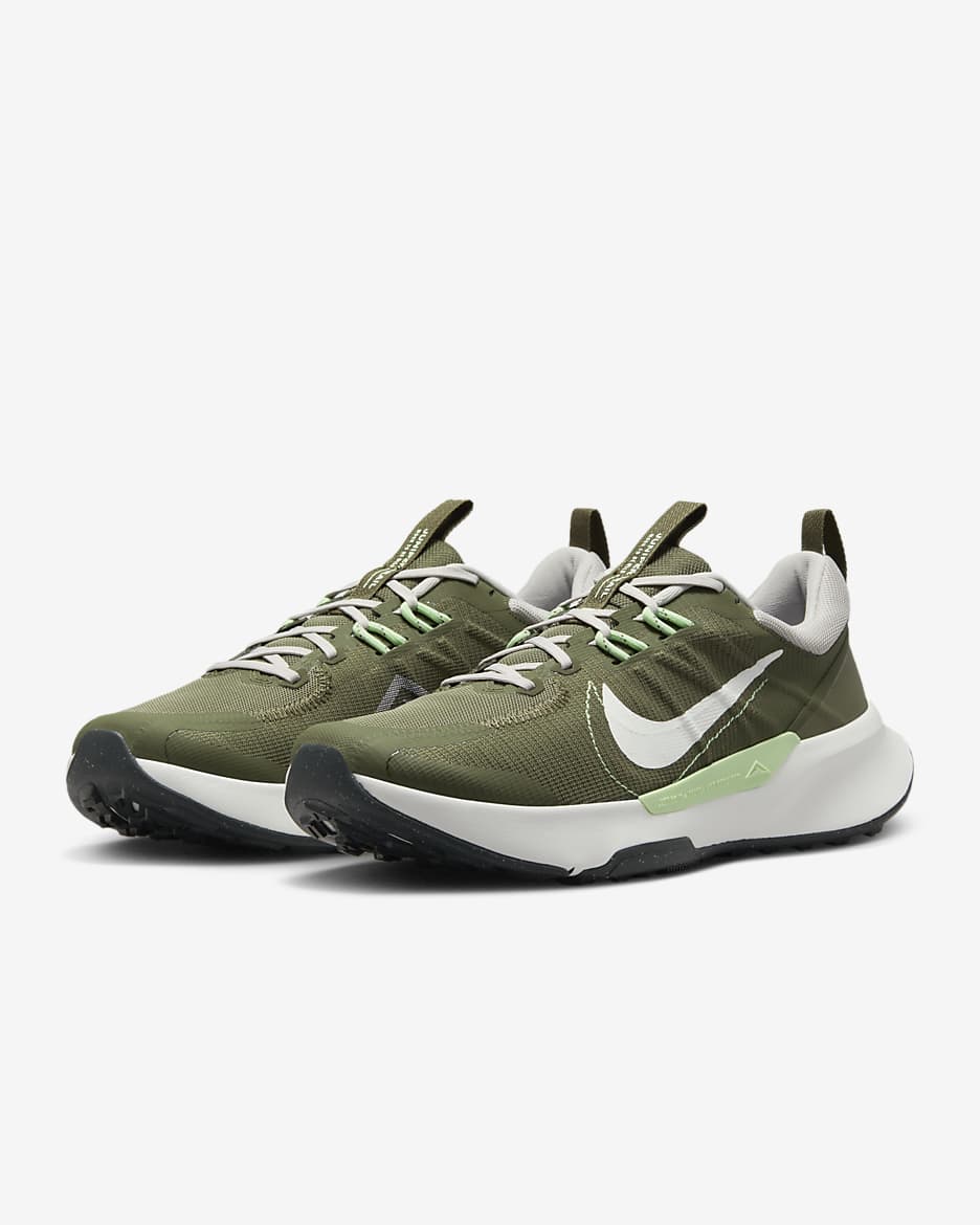 Nike Juniper Trail 2 Men's Trail-Running Shoes - Medium Olive/Light Iron Ore/Lilac Bloom/Summit White