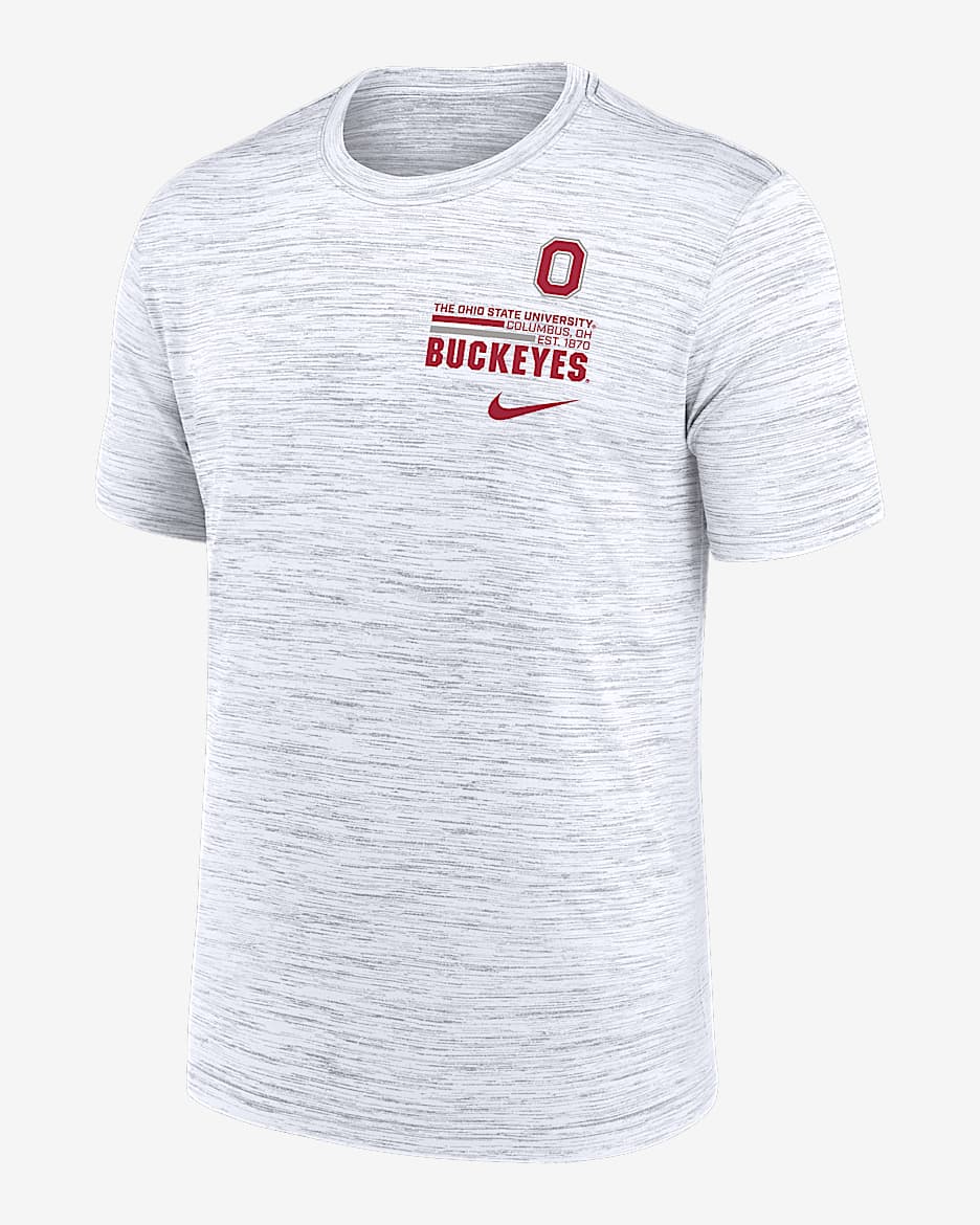 Ohio State Campus Chest Stack Velocity Men's Nike Dri-FIT College T-Shirt - White