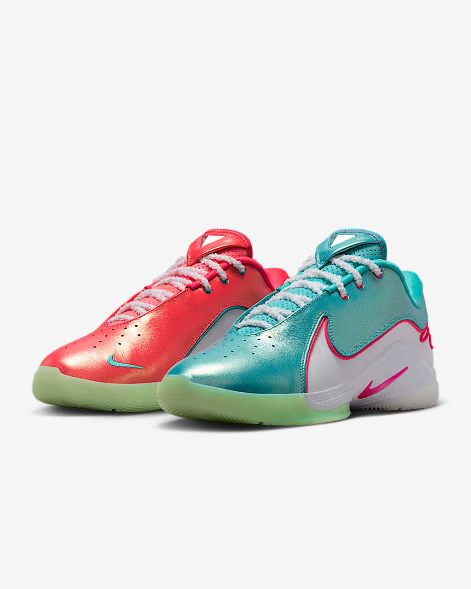 LeBron XXII "Limelight" Basketball Shoes - Solar Red/White/Vapor Green/Dusty Cactus