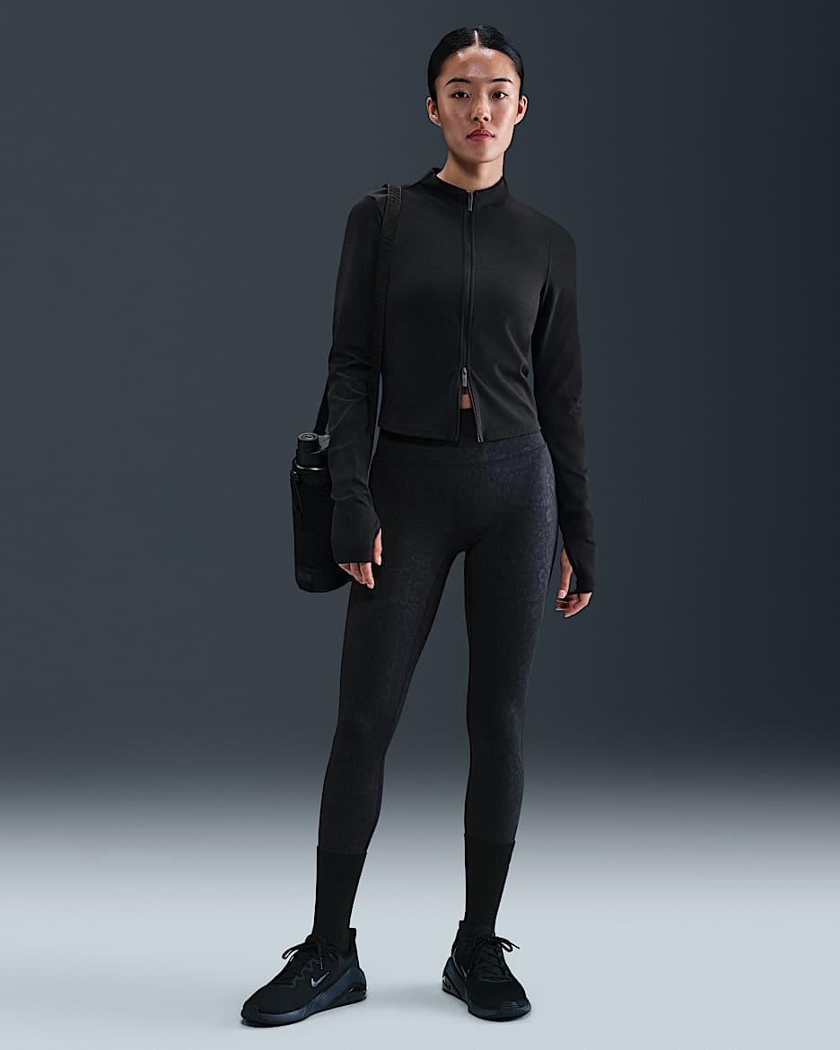 Nike Universa Women's Medium-Support High-Waisted 7/8 Leggings - Black/Dark Smoke Grey