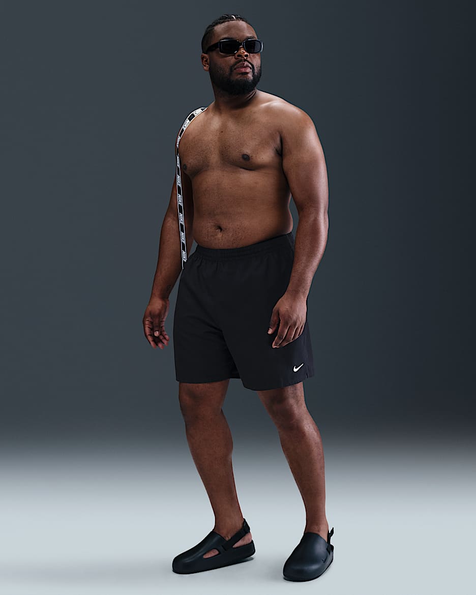 Shorts de voleibol de 18 cm con forro de ropa interior para hombre Nike Swim Breaker - Negro