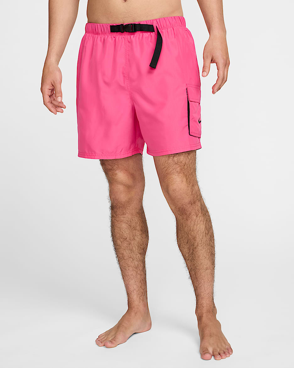 Shorts cargo de 13 cm con forro de ropa interior para hombre Nike Swim Voyage - Rosa paleta