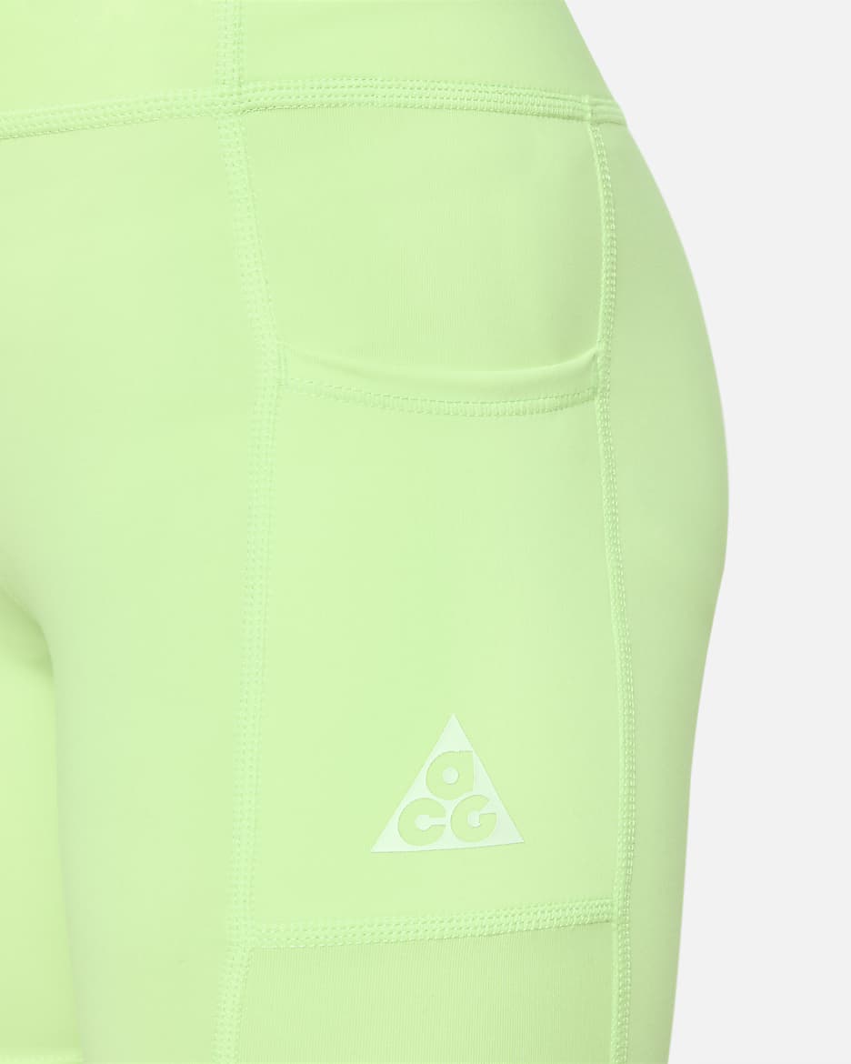 Nike ACG Repel One Big Kids' (Girls') Biker Shorts with Pockets - Lime Blast/Summit White