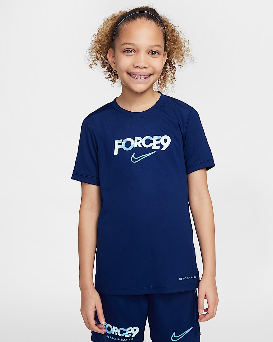 Erling Haaland Academy Older Kids' Dri-FIT Football Top - Blue Void/Blue Void/University Blue