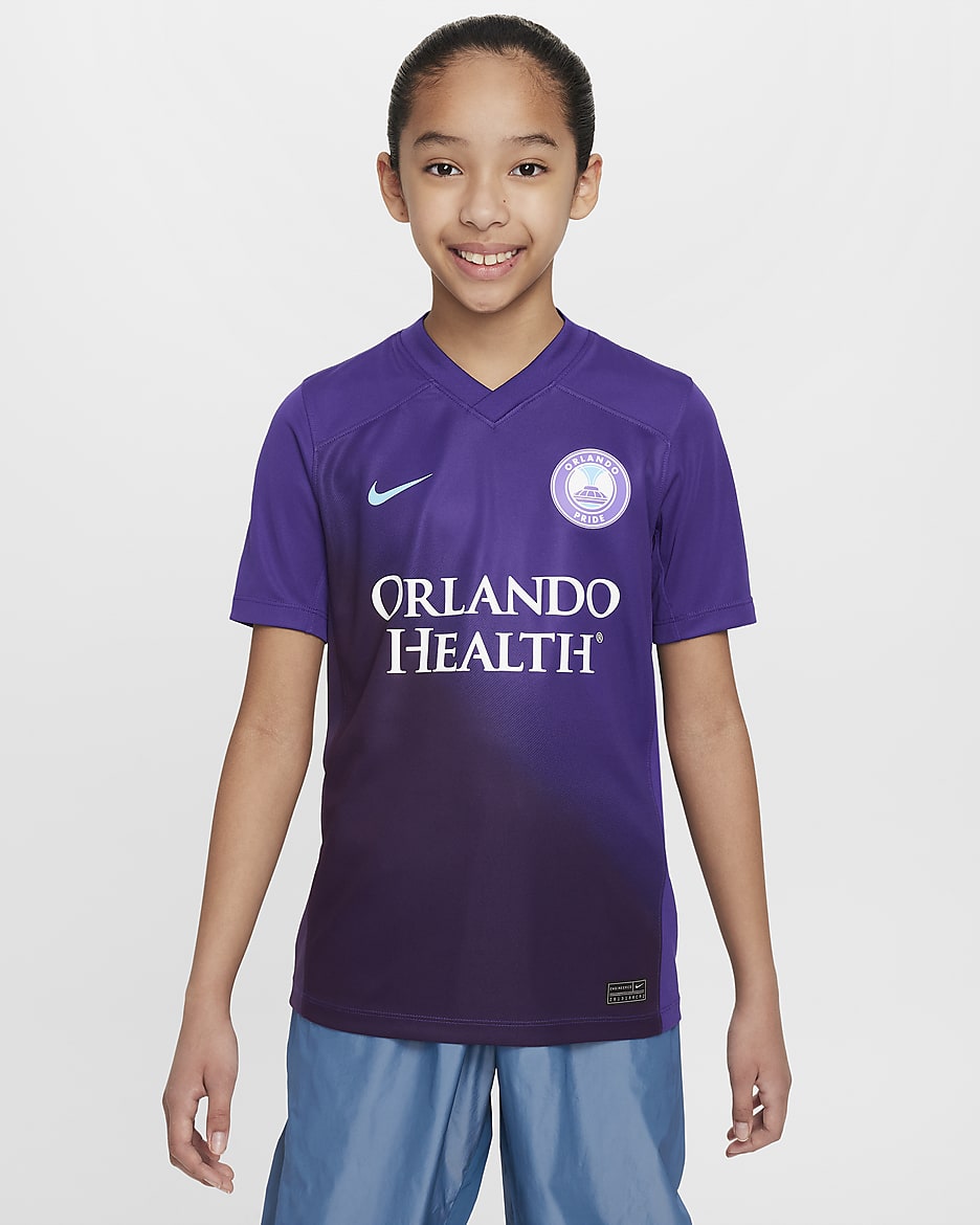 Orlando Pride 2024 Stadium Secondary Big Kids' Nike Dri-FIT NWSL Replica Jersey - Court Purple