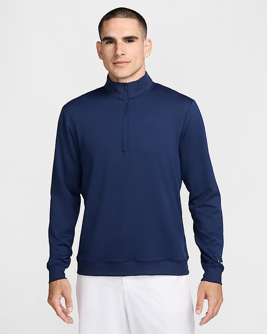 Nike Tour Men's 1/2-Zip Golf Top - Midnight Navy/White