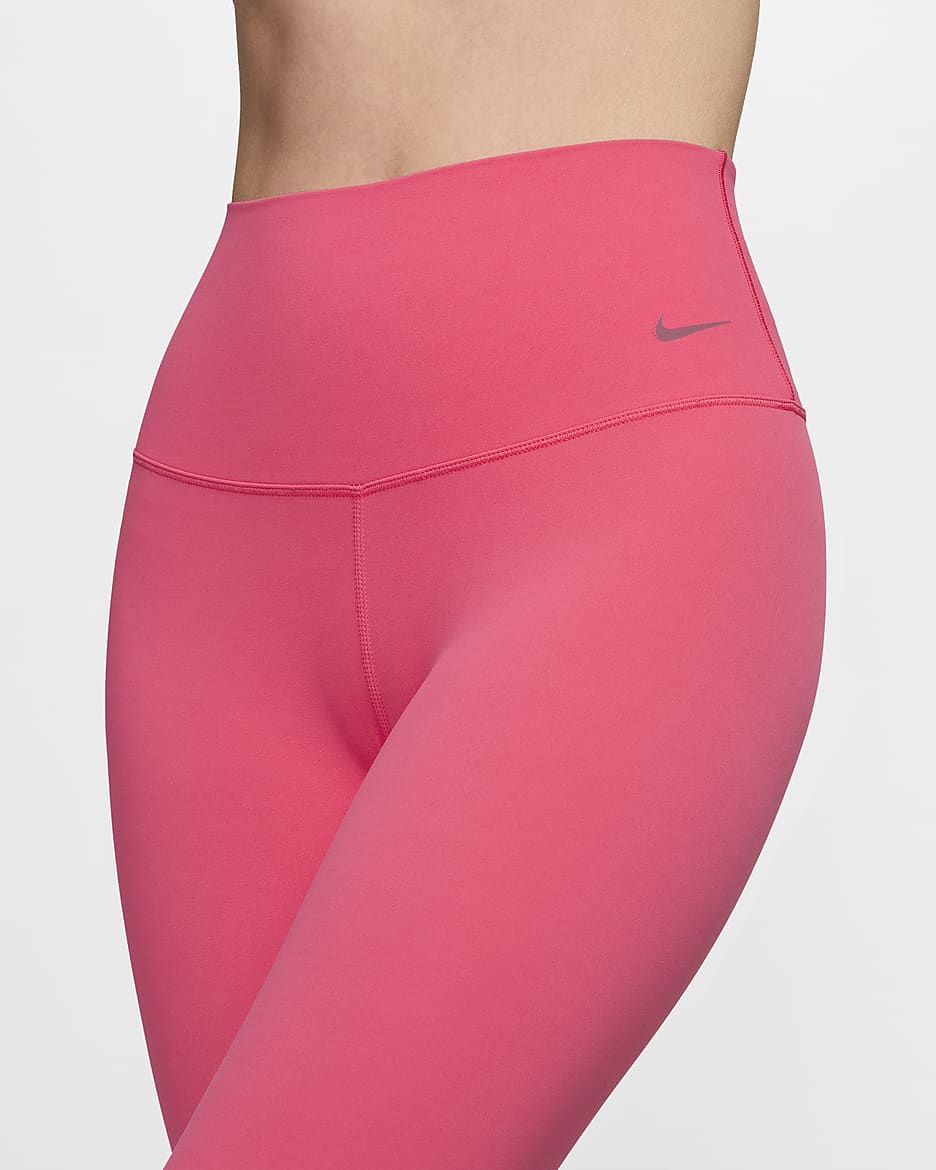 เลกกิ้งเอวสูง 7/8 ส่วนผู้หญิงซัพพอร์ตแบบอ่อนโยน Nike Zenvy - Aster Pink/ดำ