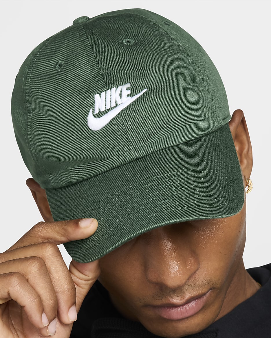 Nike Club Unstructured Futura Wash Cap - Fir/White