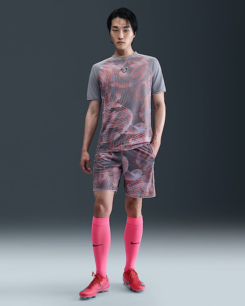Nike Academy+ Men's Dri-FIT Football Shorts - Bright Crimson/Cool Grey/Royal Tint/Black