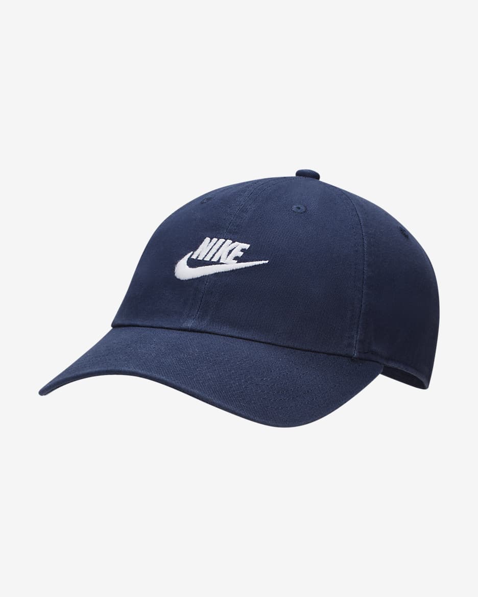 Nike Club Gorra Futura Wash sin estructura - Midnight Navy/Blanco