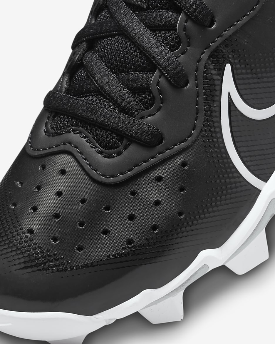 Tacos de béisbol para niños talla pequeña/grande Nike Alpha Huarache 4 Keystone - Negro/Platino puro/Blanco