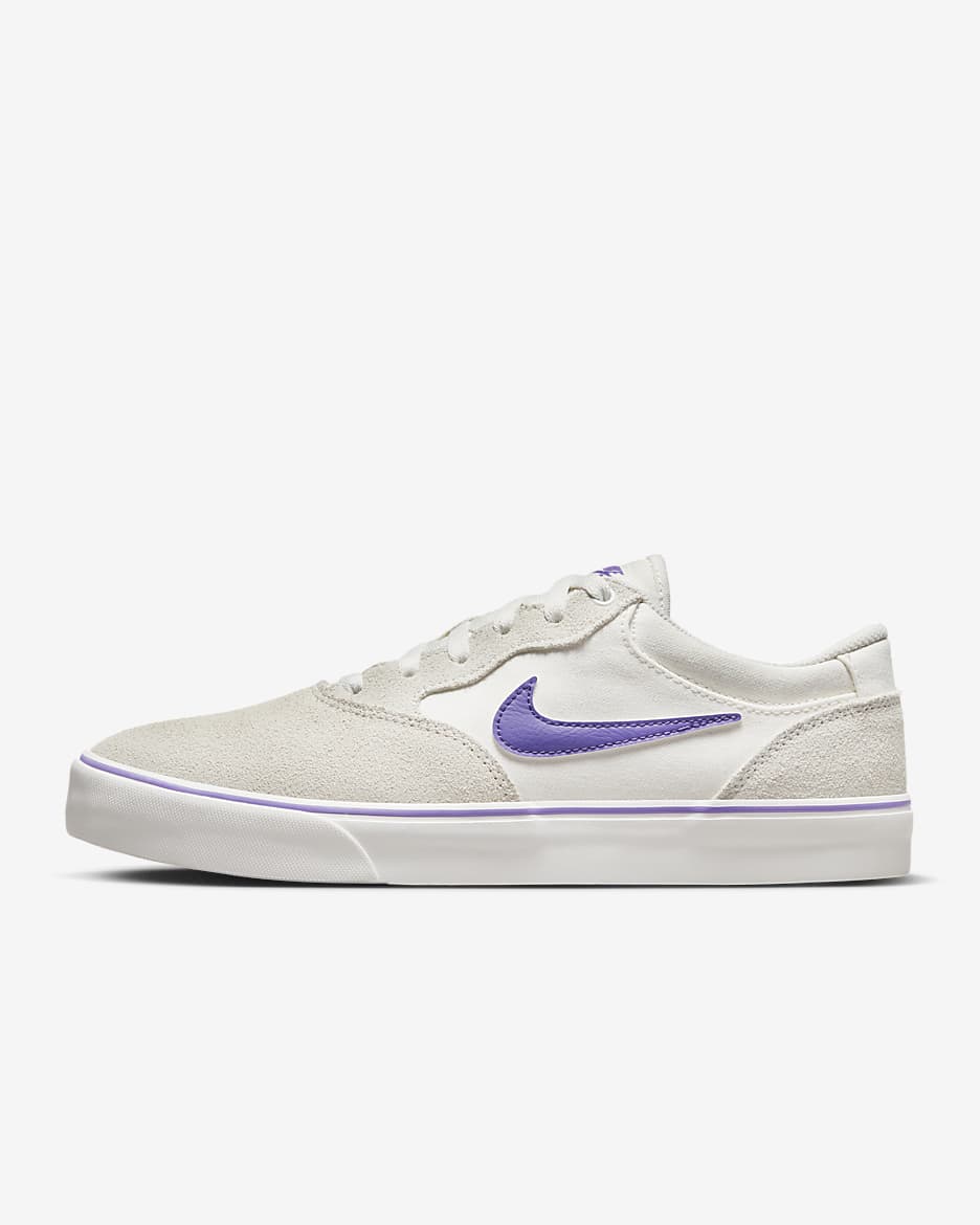 Nike SB Chron 2 Skate Shoe - Summit White/Summit White/Sand Drift/Action Grape