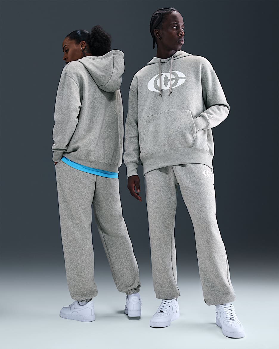Caitlin Clark Nike Basketball Phoenix Fleece Pants - Dark Grey Heather/White/White