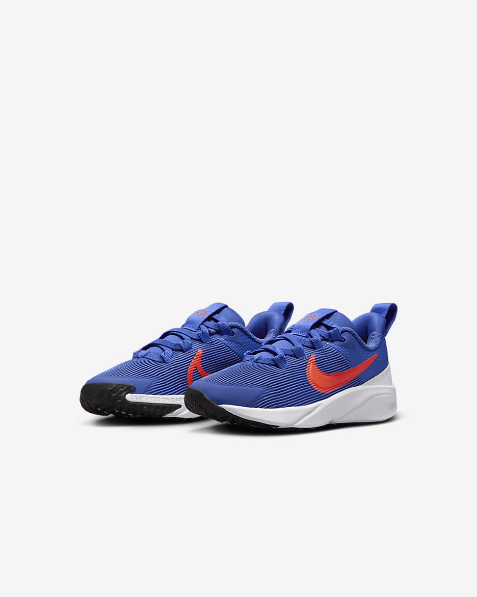 Nike Star Runner 4 Younger Kids' Shoes - Astronomy Blue/White/Total Orange/Team Orange