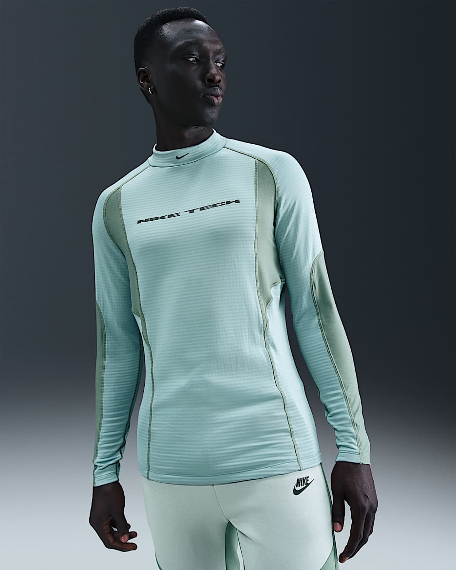 Nike Tech Men's Base Layer Long Sleeve Top - Cannon/Clay Green/Clay Green/Black