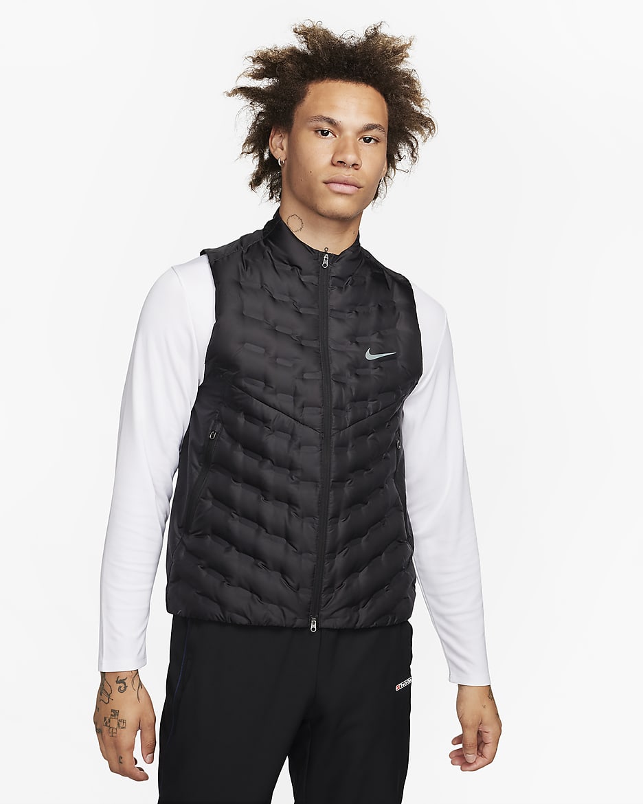 Nike Therma-FIT ADV Repel AeroLoft-løbevest med dunfyld til mænd - sort